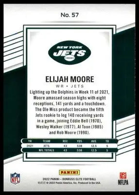 Elijah Moore 2022 Donruss Elite #57 New York Jets - Football Card Single