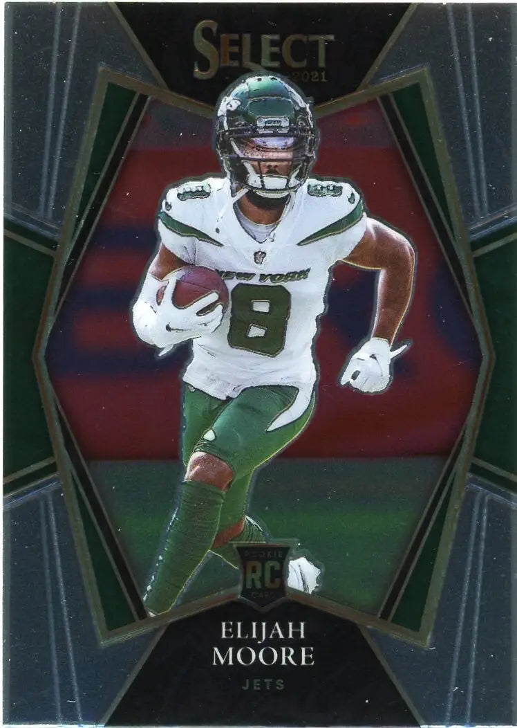 Elijah Moore Rookie 2021 Panini Select Premier #156 New York Jets Football Card - Football Card Single