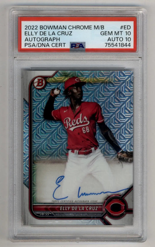 Elly De La Cruz 2022 Bowman Chrome Mega Box Auto PSA 10 Gem Mint Auto 10 1844 - Baseball Card Box