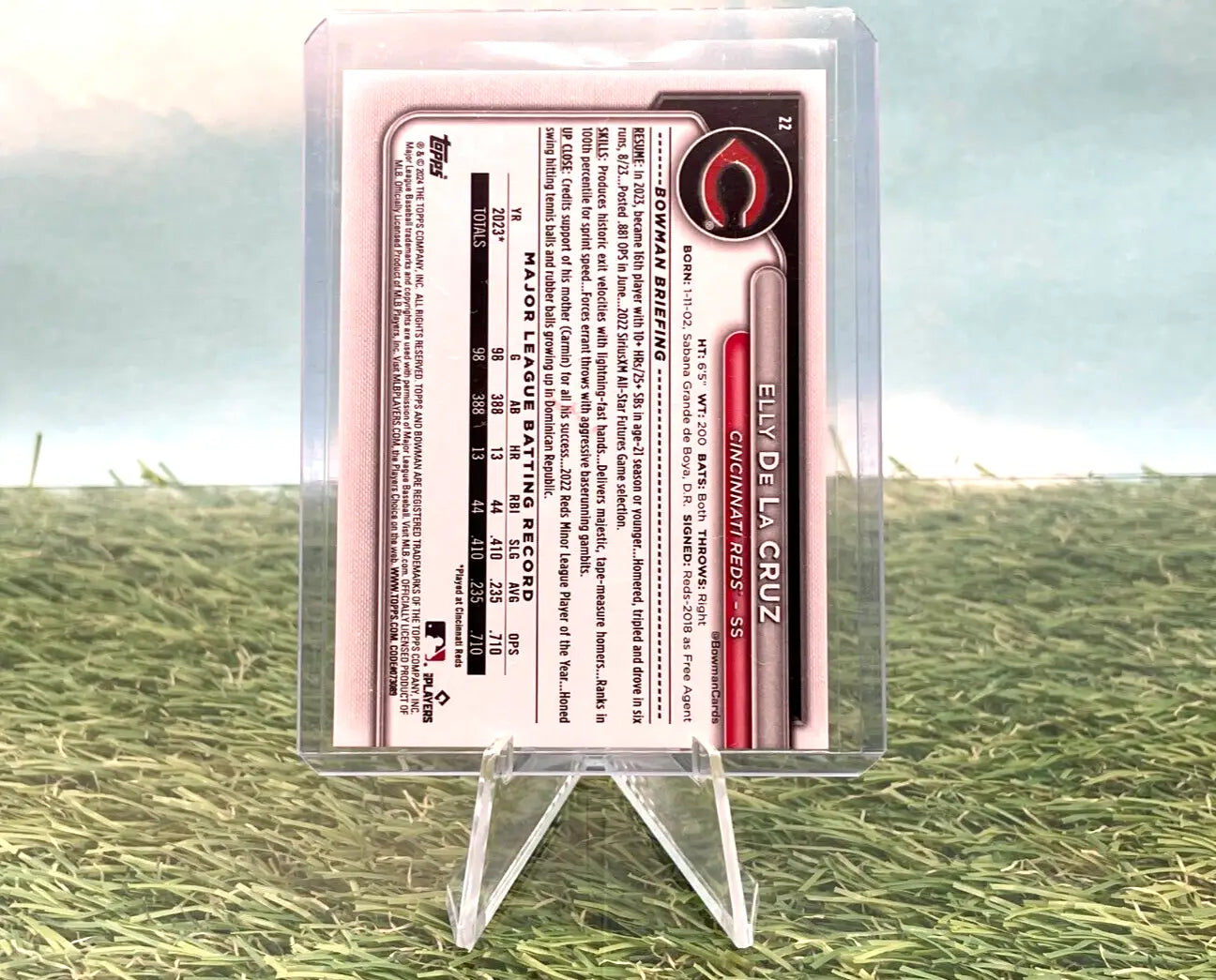 Elly De La Cruz -RC 2024 Bowman Baseball #22 Rookie Paper Base -Cincinnati Reds