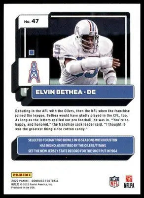 Elvin Bethea 2022 Donruss #47 Houston Oilers - Football Card Single