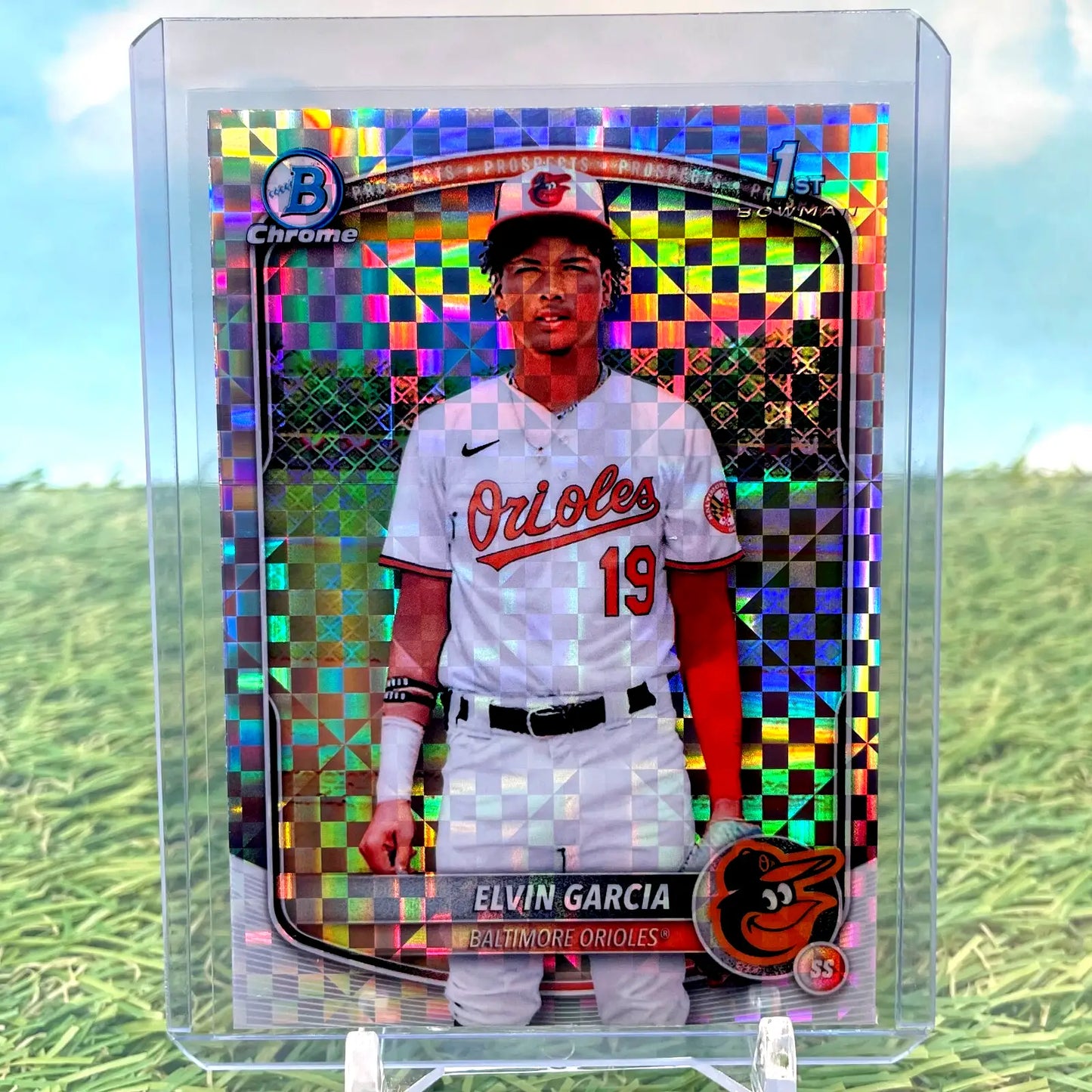 Elvin Garcia baseball card Bowman 1st Chrome X-Fractor from 2025 Bowman series