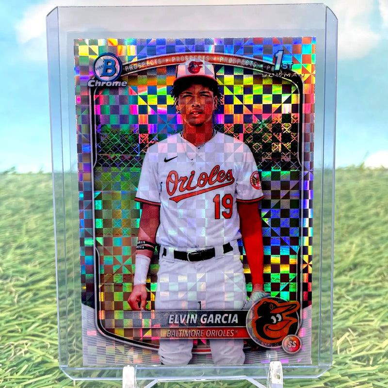 Elvin Garcia baseball card Bowman 1st Chrome X-Fractor from 2025 Bowman series