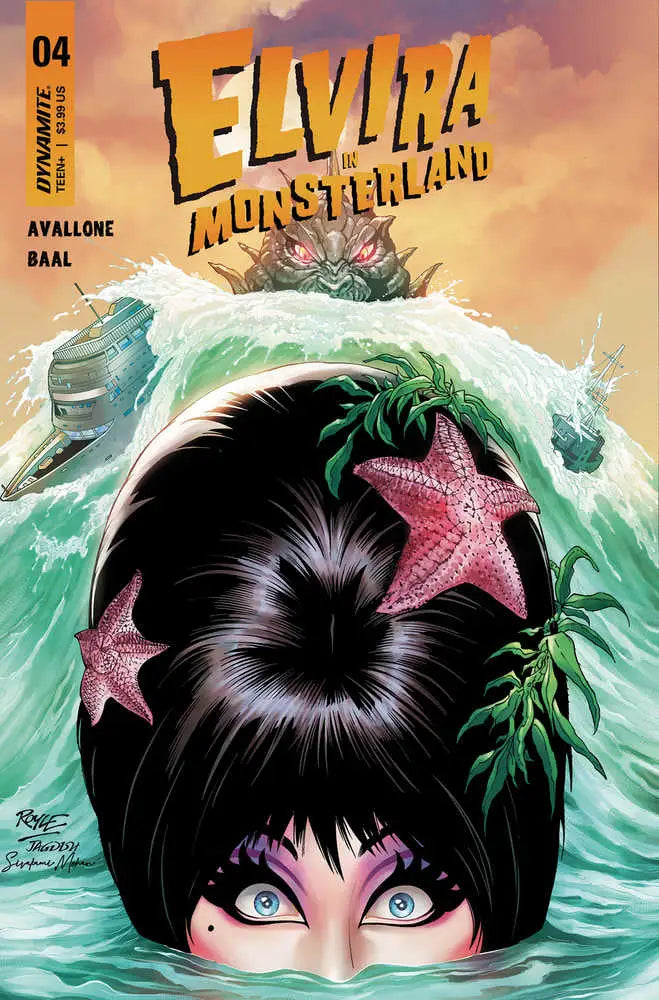 Elvira In Monsterland #4 Cover B Royle features beehive hairstyle with starfish and waves