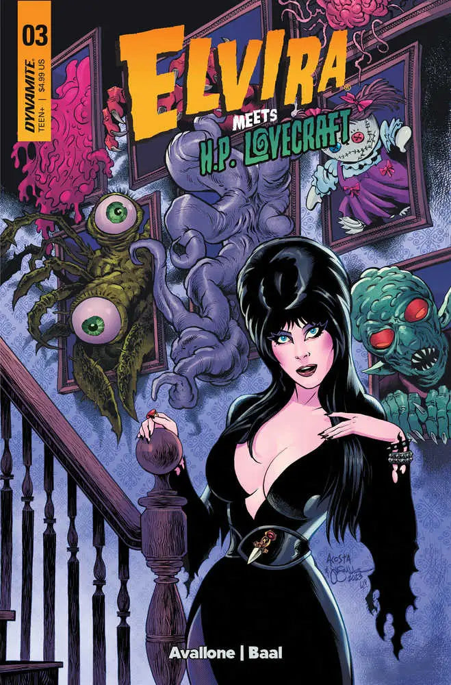 Elvira Meets HP Lovecraft #3 Cover A Acosta with gothic hostess and monster creatures