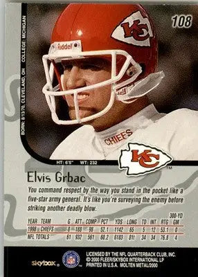 Elvis Grbac - 1999 SkyBox Molten Metal - #108 - Football - Football Card Single