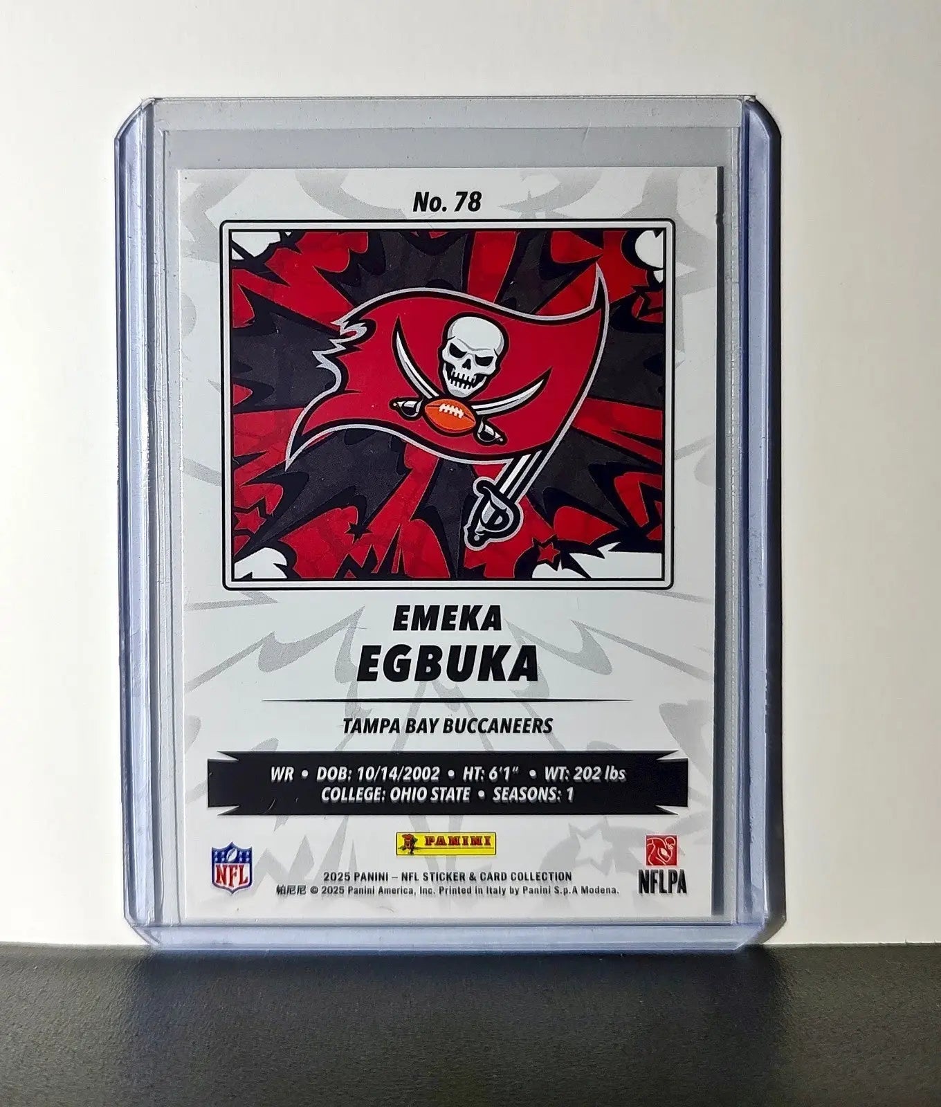 Emeka Egbuka Rookie 2025 Panini NFL #78 Sticker Card Tampa Bay Buccaneers