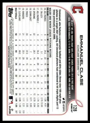 Emmanuel Clase 2022 Topps Opening Day #128 Cleveland Guardians - Baseball Card Single