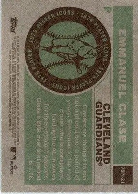 Emmanuel Clase - 2025 Topps Heritage - #76PI-21 - 1976 Player Icons Baseball - Baseball Card Single