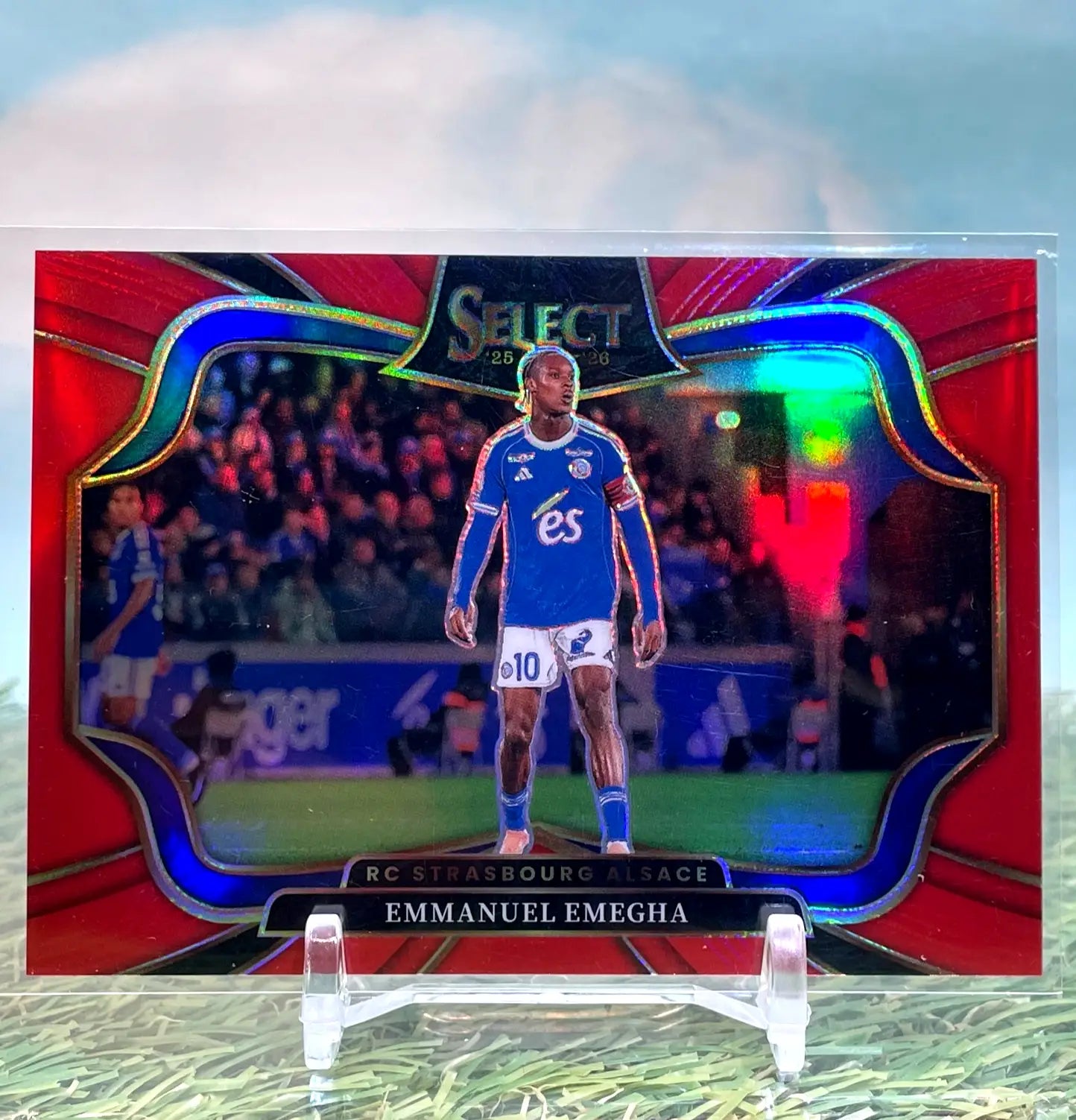 Emmanuel Emegha 2025-26 Select Ligue 1 Red Field Level /55 Strasbourg CG87 - Soccer Card Single