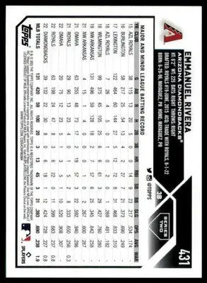 Emmanuel Rivera 2023 Topps #431 Arizona Diamondbacks - Baseball Card Single