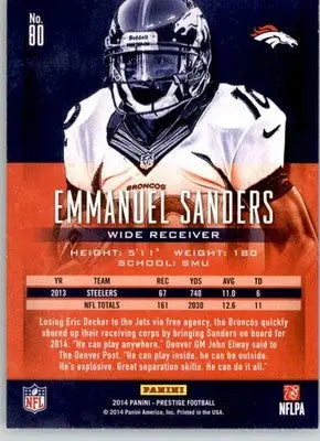 Emmanuel Sanders - 2014 Panini Prestige - #80 - Football - Football Card Single