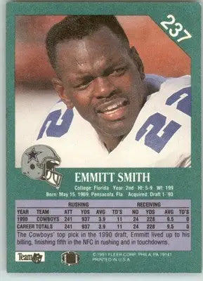 Emmitt Smith - 1991 Fleer - #237 - Football - Football Card Single