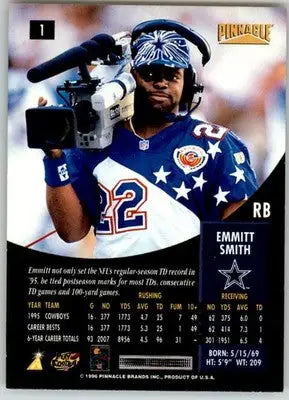 Emmitt Smith - 1996 Pinnacle - #1 - Football - Football Card Single