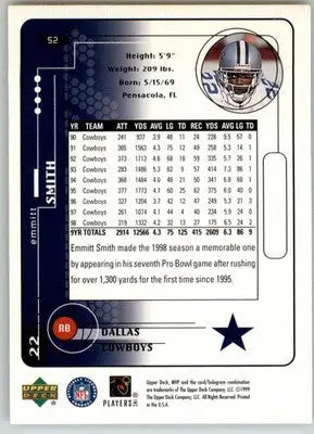 Emmitt Smith - 1999 Upper Deck MVP - #52 - Football - Football Card Single
