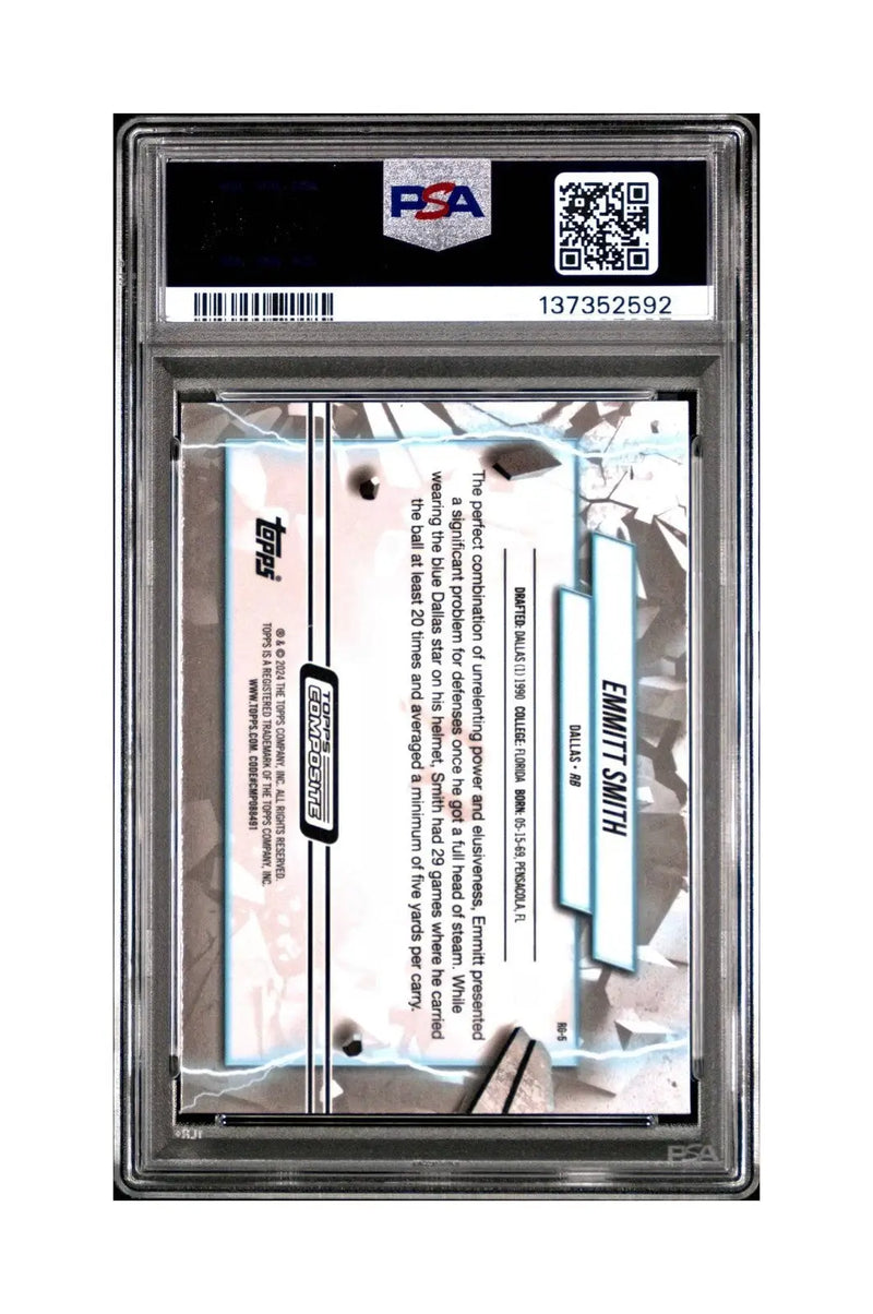 Emmitt Smith 2023 Topps Resurgence Grounded 64/99 #RG-5 Green Refractor PSA 10