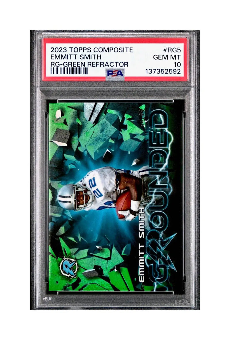 Emmitt Smith 2023 Topps Resurgence Grounded 64/99 #RG-5 Green Refractor PSA 10