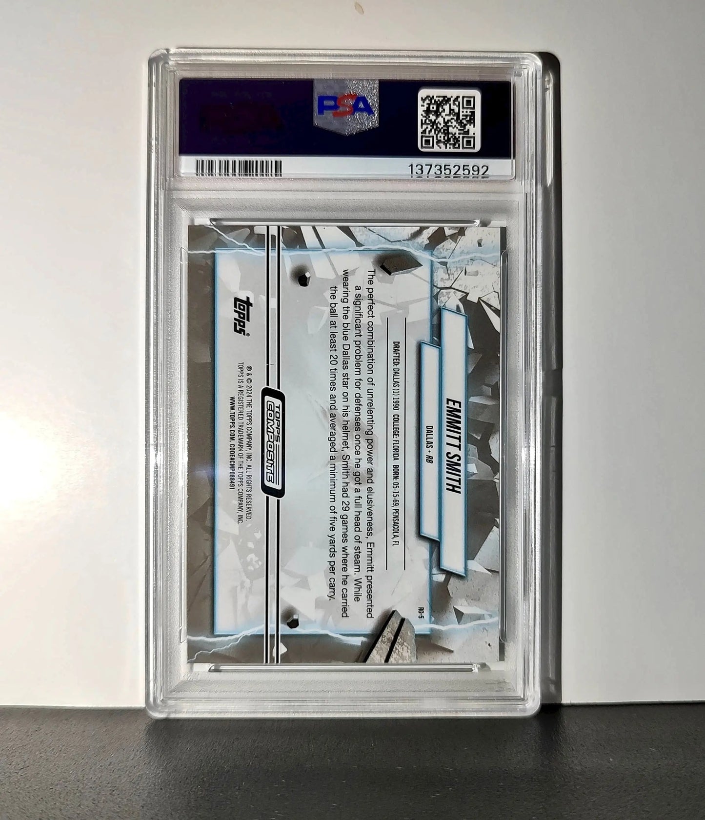 Emmitt Smith 2023 Topps Resurgence Grounded 64/99 #RG-5 Green Refractor PSA 10