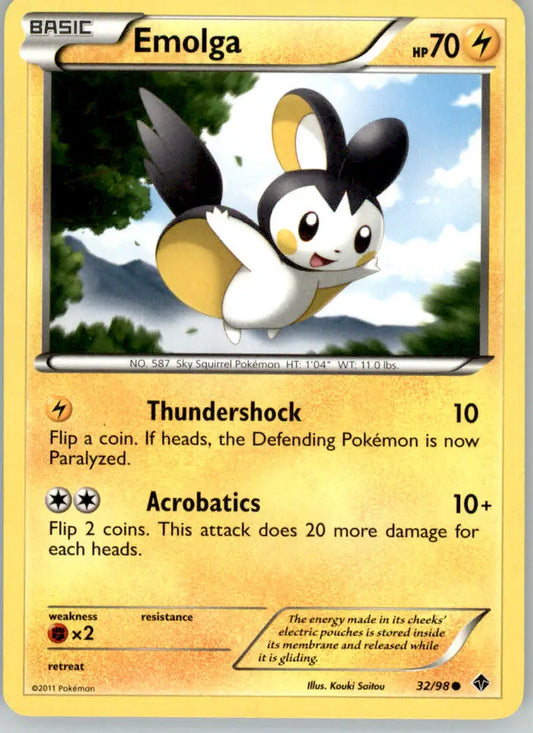 Emolga - Emerging Powers - 32/98 - LP Pokemon - Pokémon Card Single