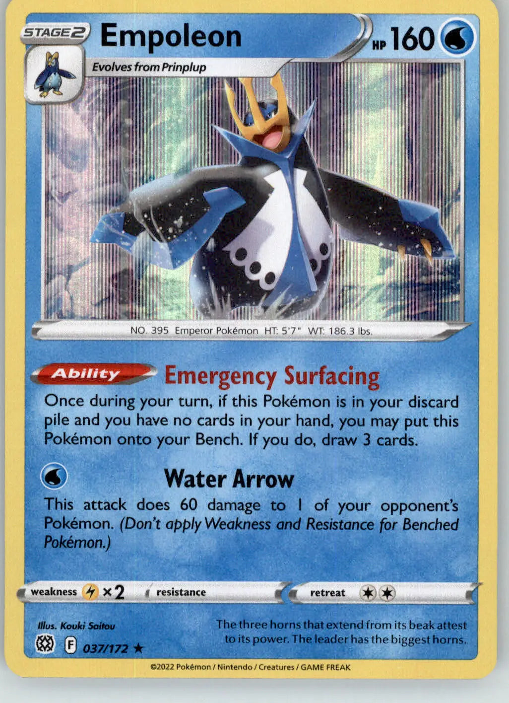 Empoleon - Brilliant Stars - 037/172 - Holo NM Pokemon - Pokémon Card Single