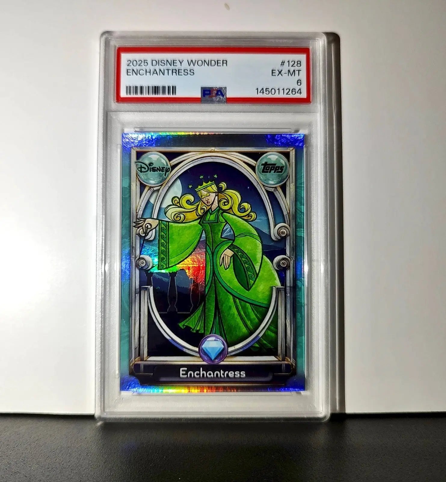 Enchantress 2025 Topps Disney #128 Diamond Card Beauty and the Beast PSA 6 - Non-Sports Card Single
