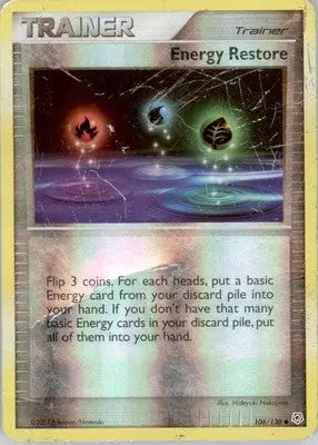 Energy Restore - Diamond and Pearl - Reverse Holo HP - 106/130 Pokemon - Pokémon Card Single
