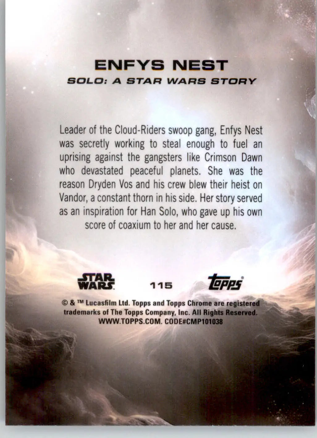 Enfys Nest - 2025 Topps Chrome Star Wars Sapphire - #115 - Non_sport - Star Wars Card Single