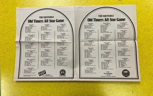 Equitable Old Timers Game Program Newspaper Poster Topps Trading Cards Houston - Sports Memorabilia