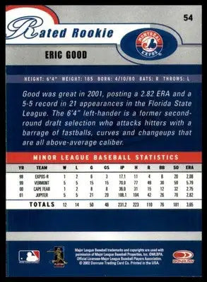 Eric Good Rookie 2003 Donruss #54 Montreal Expos - Baseball Card Single
