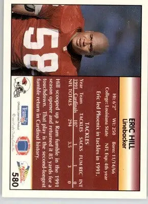 Eric Hill - 1992 Pacific - #580 - Football - Football Card Single
