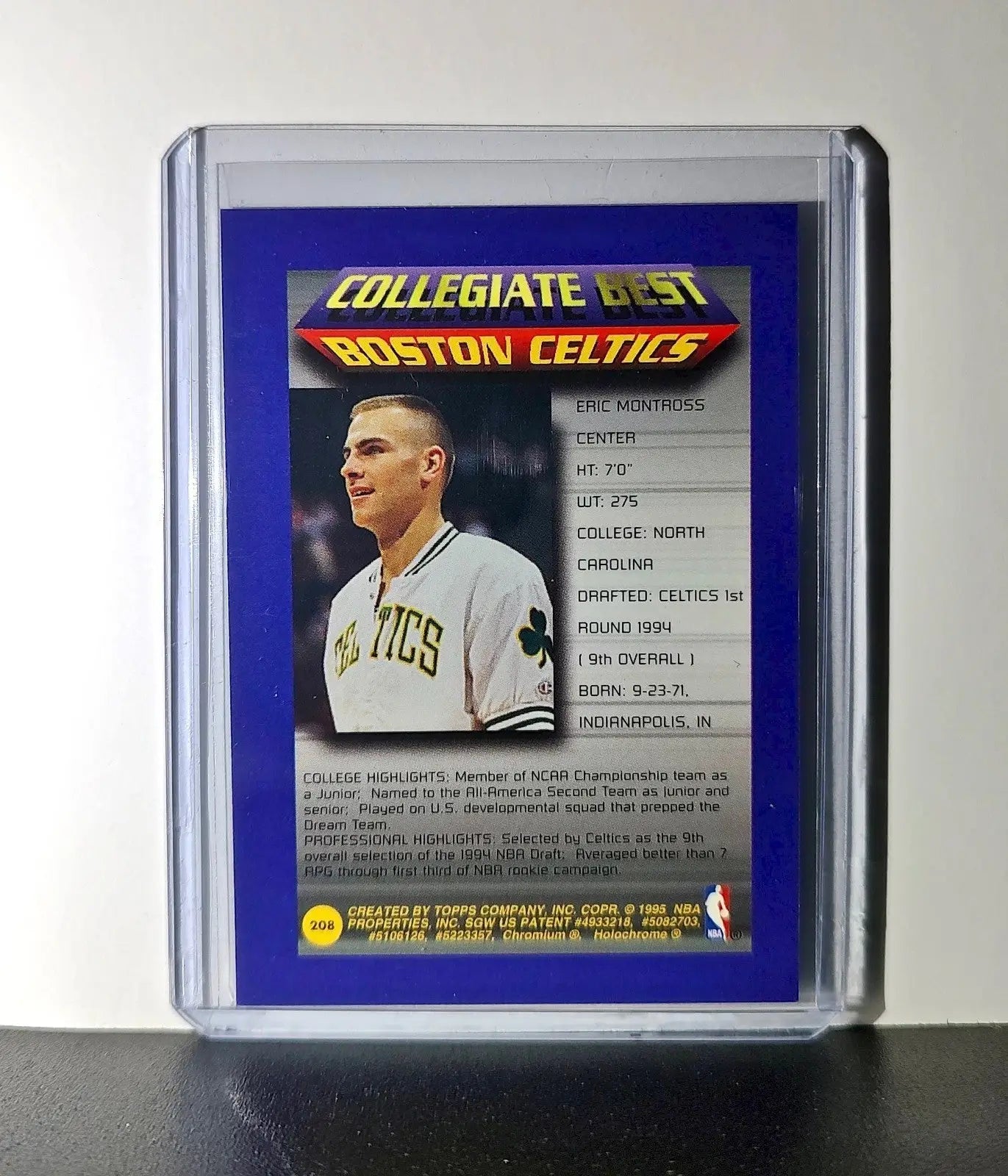 Eric Montross 1994-95 Topps Finest #208 Collegiate Best
