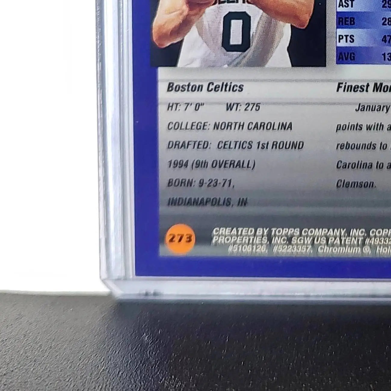 Eric Montross Rookie 1994-95 Topps Finest #273 Card - Basketball Card Single