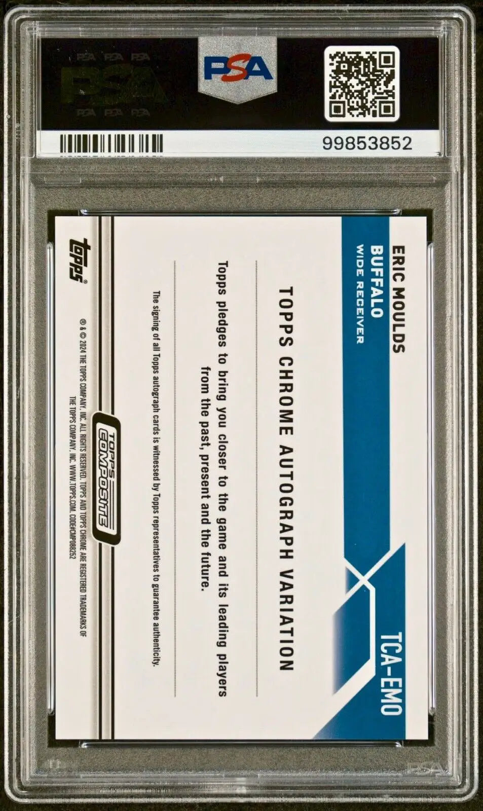 Eric Moulds 2023 Topps Chrome NFL #TCA-EMO PSA 10 Auto 10