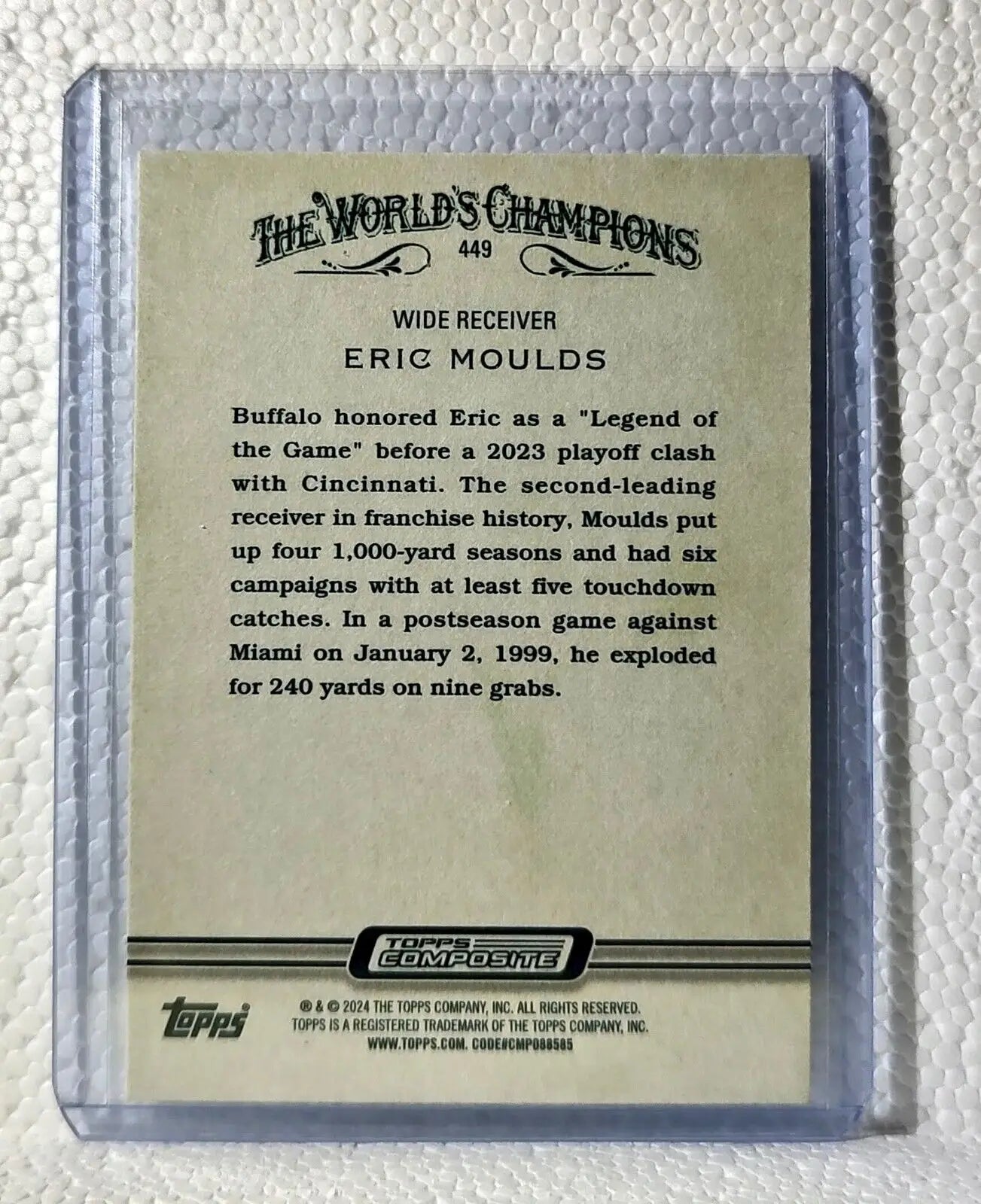 Eric Moulds 2023 Topps NFL #449 Allen & Ginter Football Card Buffalo Bills - Football Card Single