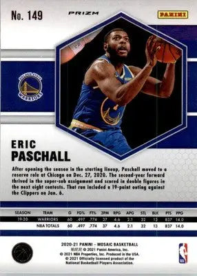 Eric Paschall - 2020-21 Panini Mosaic - #149 - Silver Basketball - Basketball Card Single