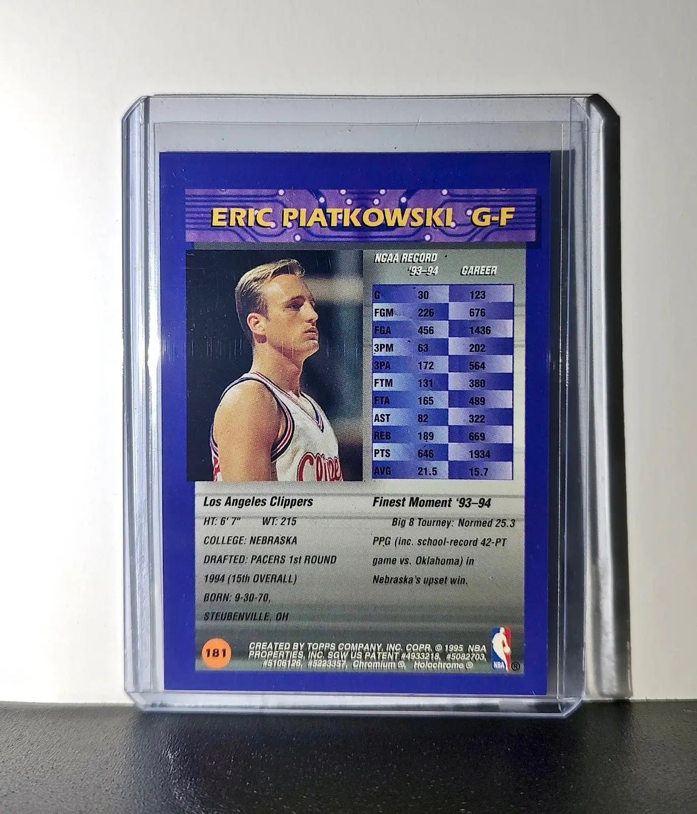 Eric Piatkowski Rookie 1994-95 Topps Finest #181 Card
