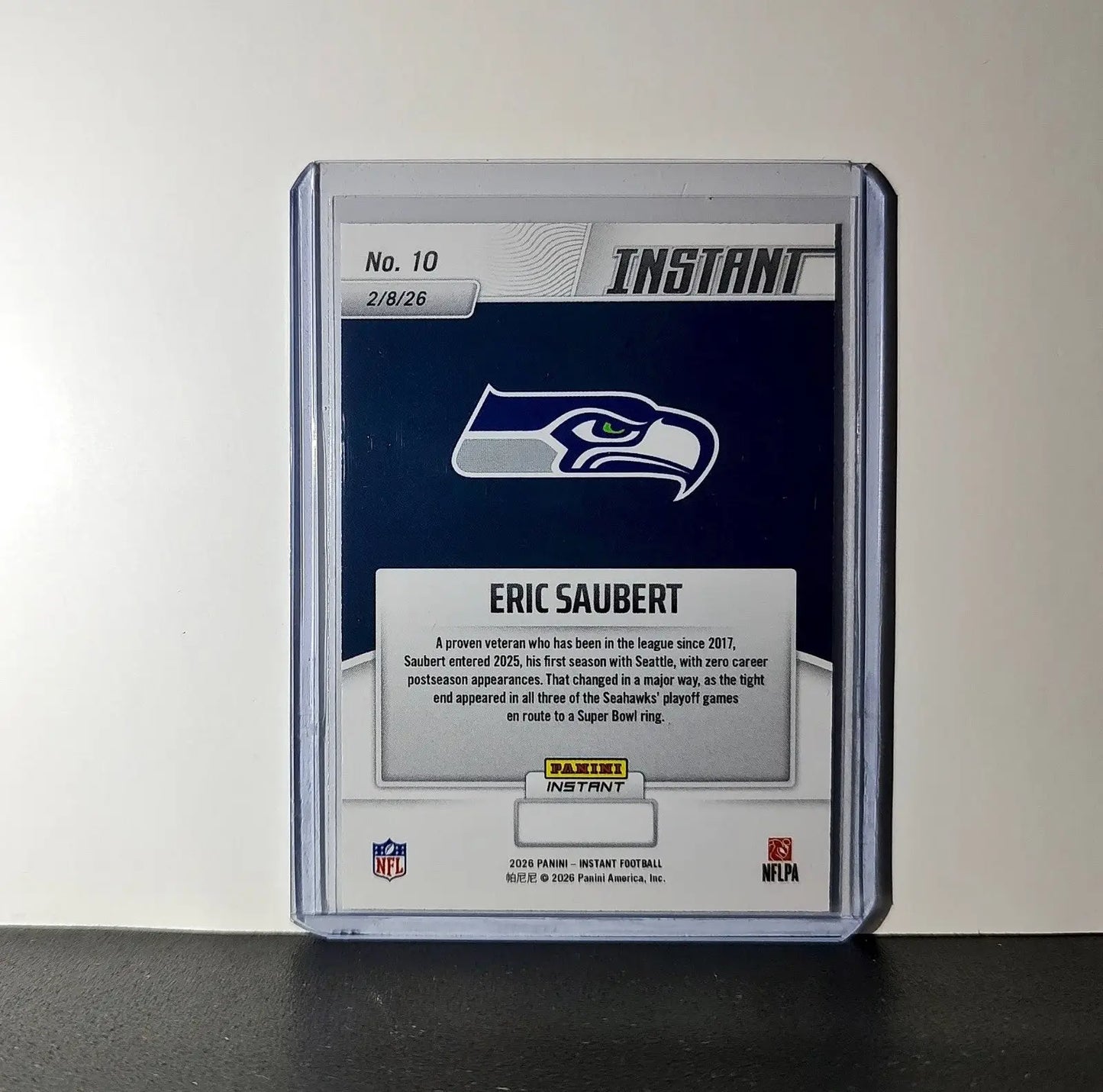 Eric Saubert 2026 Panini NFL Super Bowl LIX Champions #10 Card Seattle Seahawks - Football Card Single