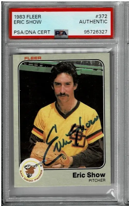 Eric Show Signed 1983 Fleer #372 Card San Diego Padres Autograph PSA/DNA - Baseball Card Single