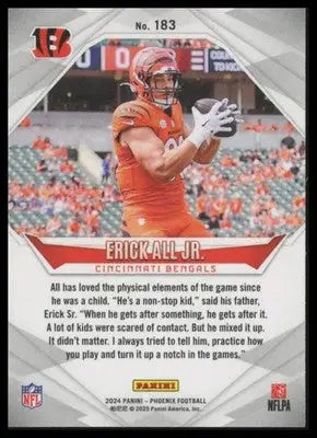 Erick All Jr. Rookie 2024 Panini Phoenix Hyper #183 Cincinnati Bengals