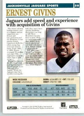 Ernest Givins - 1995 SkyBox Premium - #58 - Football - Football Card Single