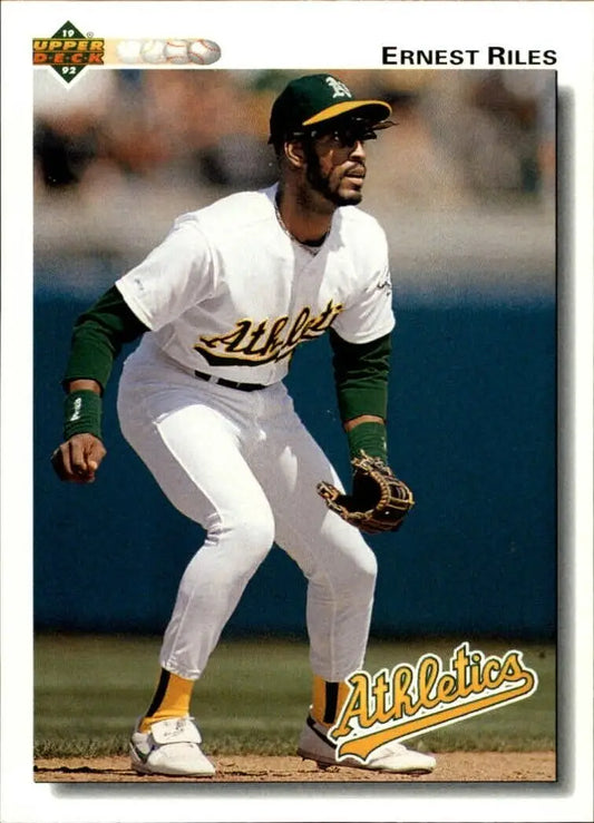Ernest Riles 1992 Upper Deck MLB #494 Baseball Card Oakland Athletics - Baseball Card Single