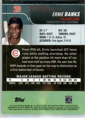 Ernie Banks - 2022 Stadium Club Chrome - #20 - Baseball - Baseball Card Single