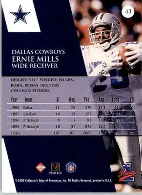 Ernie Mills - 1999 Collector’s Edge First Place - #43 - Football - Football Card Single