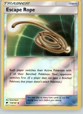 Escape Rope - SM - Burning Shadows - 114/147 - Reverse Holo LP - Pokémon Card Single