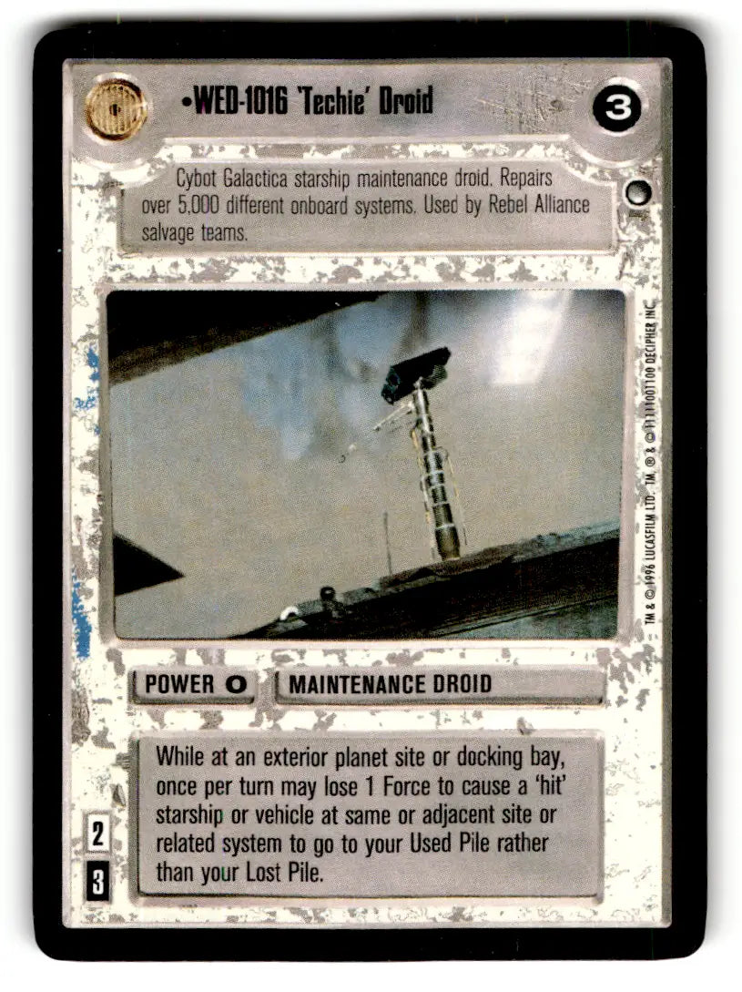 Star Wars CCG trading card from Estate Find lot showcasing Star Wars Decipher gameplay