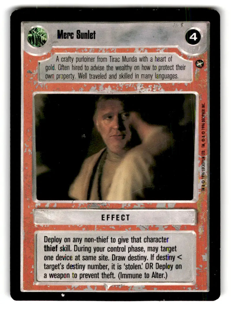 Star Wars trading card from Star Wars CCG Decipher estate find lot