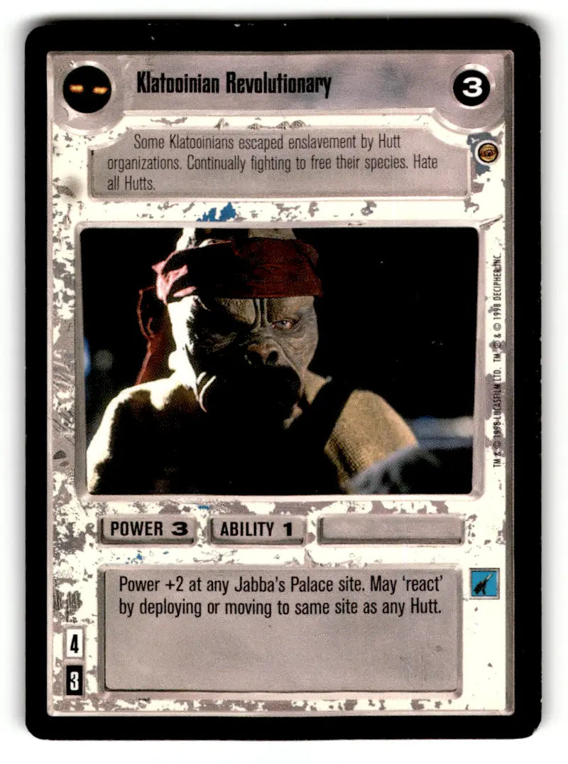 Star Wars trading card from lot Star Wars CCG Decipher played with estate find