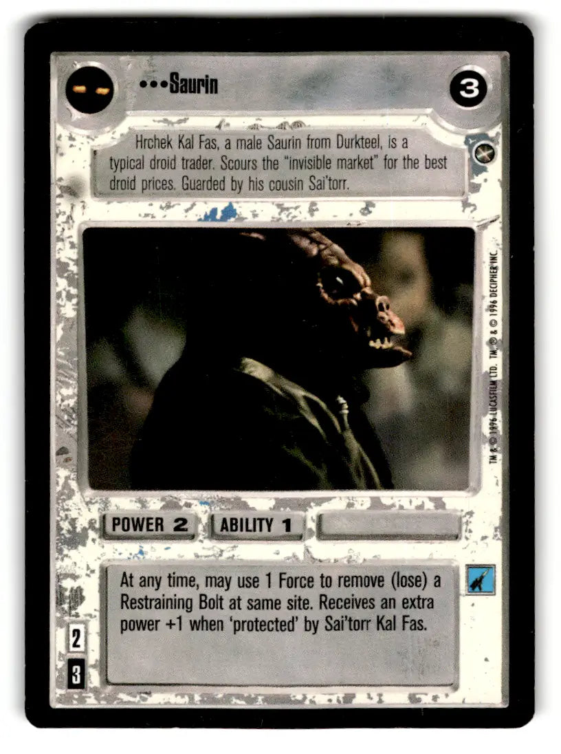Star Wars trading card from estate find lot, perfect for Star Wars CCG decipher fans
