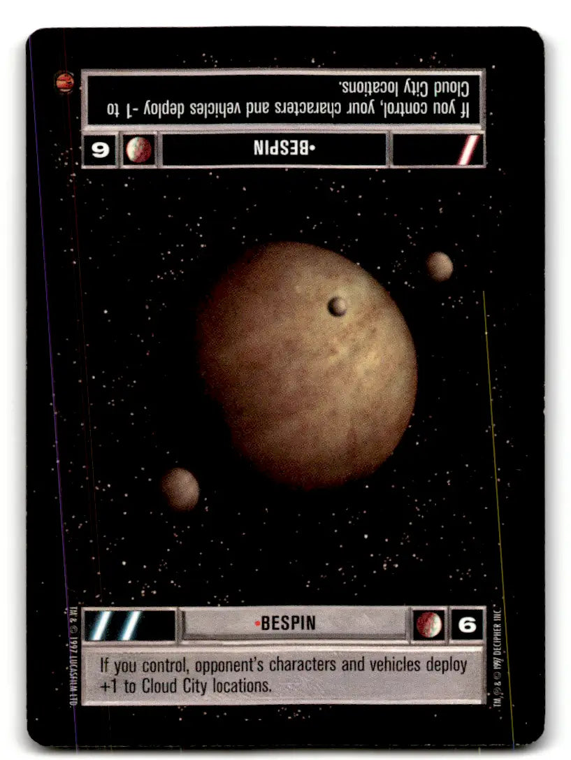 Star Wars CCG trading card from estate find lot, played with, related to Star Wars Wars CCG Decipher