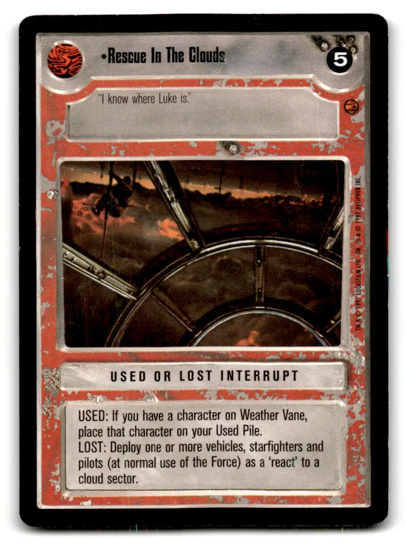 Star Wars CCG trading card from Estate Find lot featuring played Decipher Star Wars cards